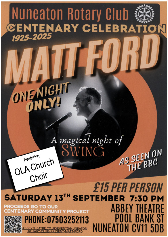 Nuneaton Rotary Club swing concert flyer