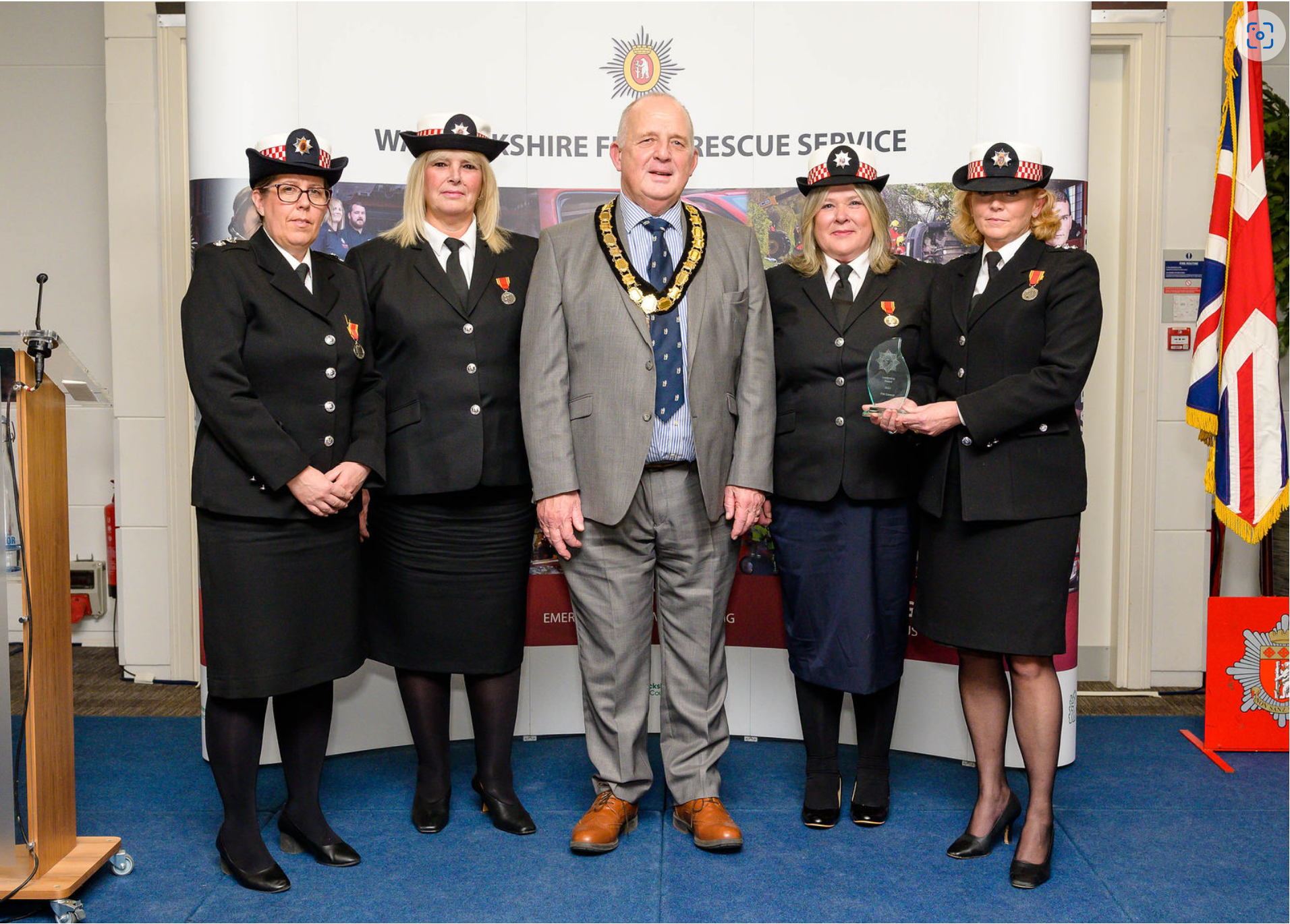 WFRS Control room staff being awarded for their resilience as a team in 2022