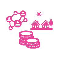 Mind matters icon - connections, housing and money