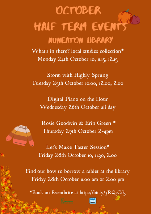 Nuneaton library services showcase list of events