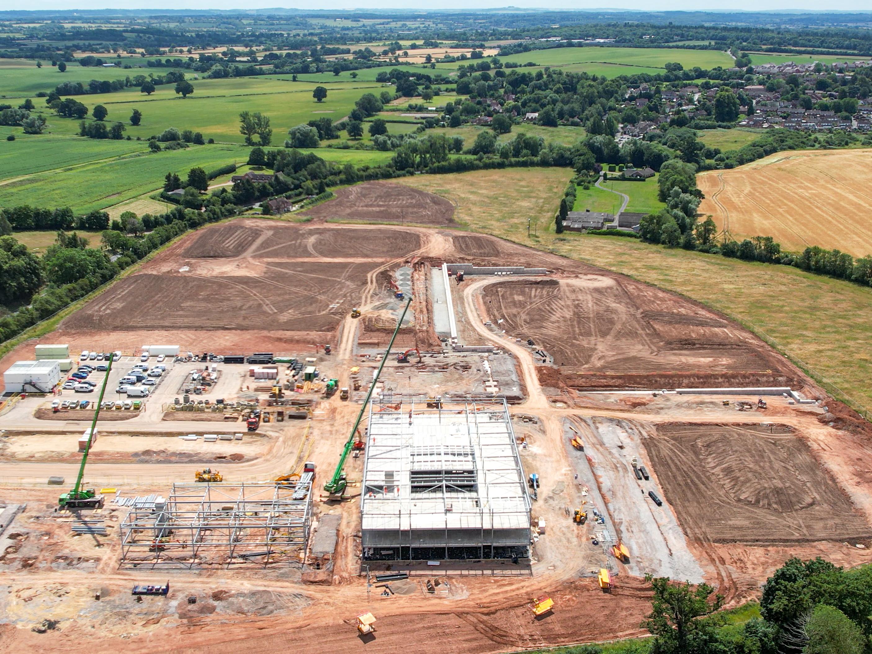 Photograph showing work on the site of the new school