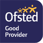 Ofsted good provider logo on purple background