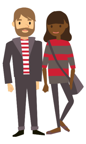 Two adults standing next to each other