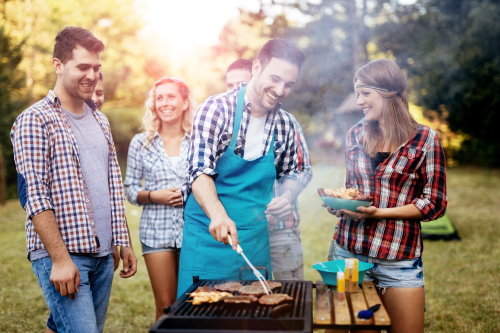 People enjoying a barbecue