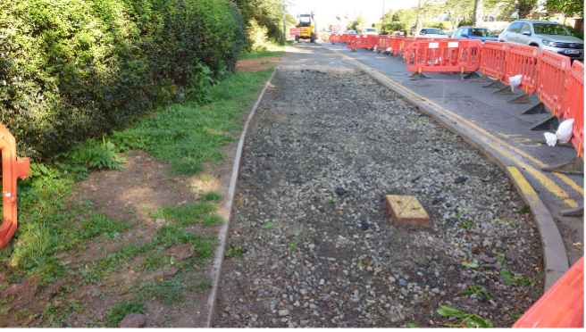 Kerb footway widening