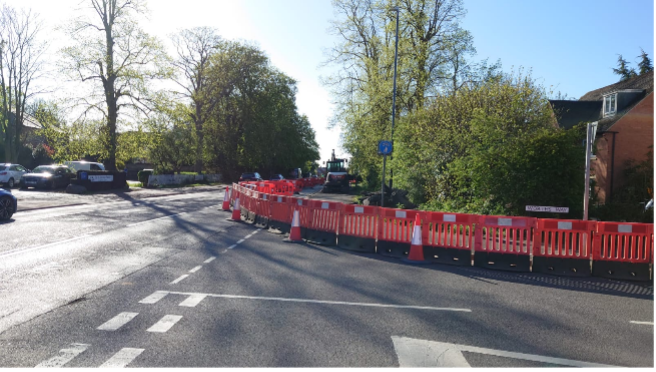 Barriers along kurb