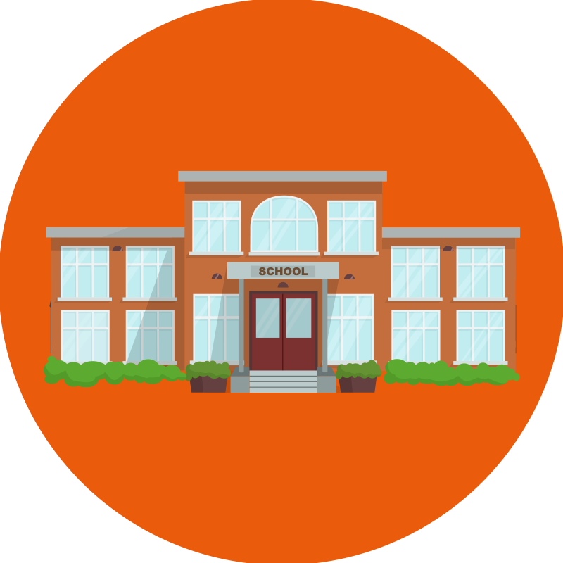 The front of a school