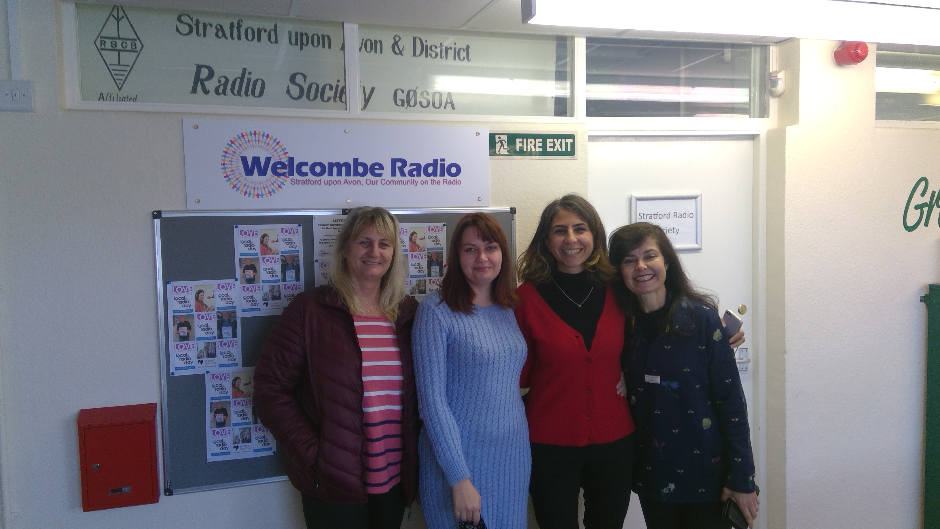 The group outside the local radio station.