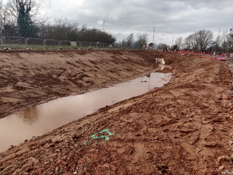 Retention pond parallel to stoneleigh road east