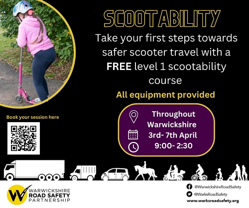 Supporting children to travel actively: Free Scootability Training in Warwickshire