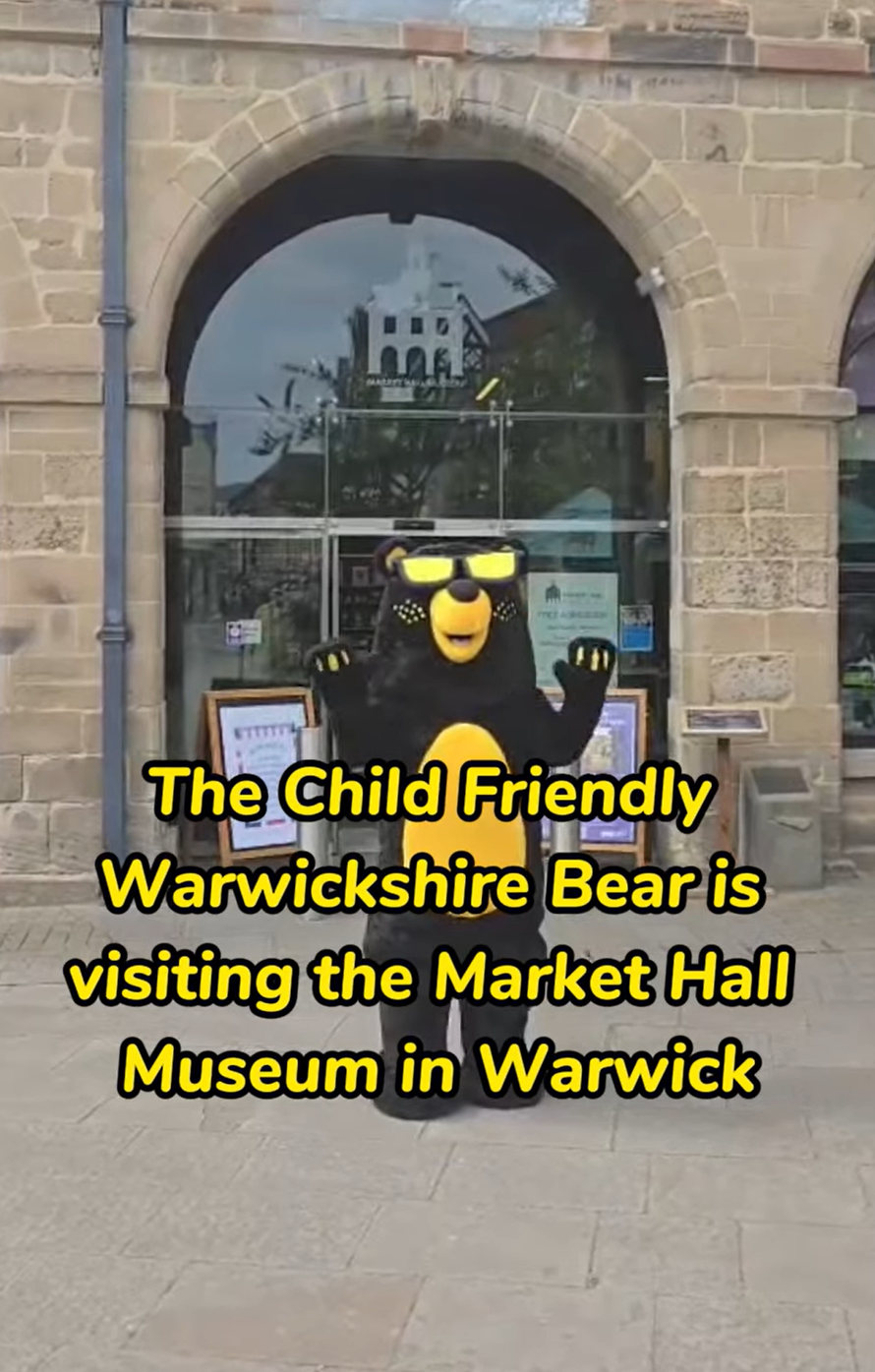 Screen shot of the Child Friendly Bear visits Market Hall Museum video
