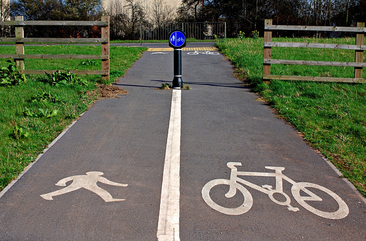 Shared walking and cycling path markings