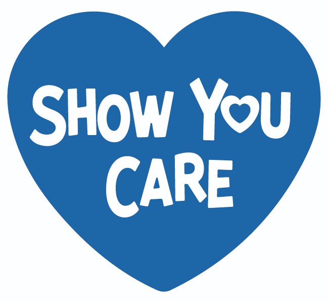 Blue show you care heart