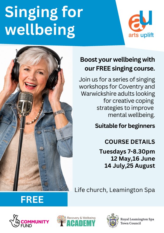Arts Uplift flyer for singing for wellbeing group