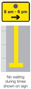Diagram of single yellow line road marking