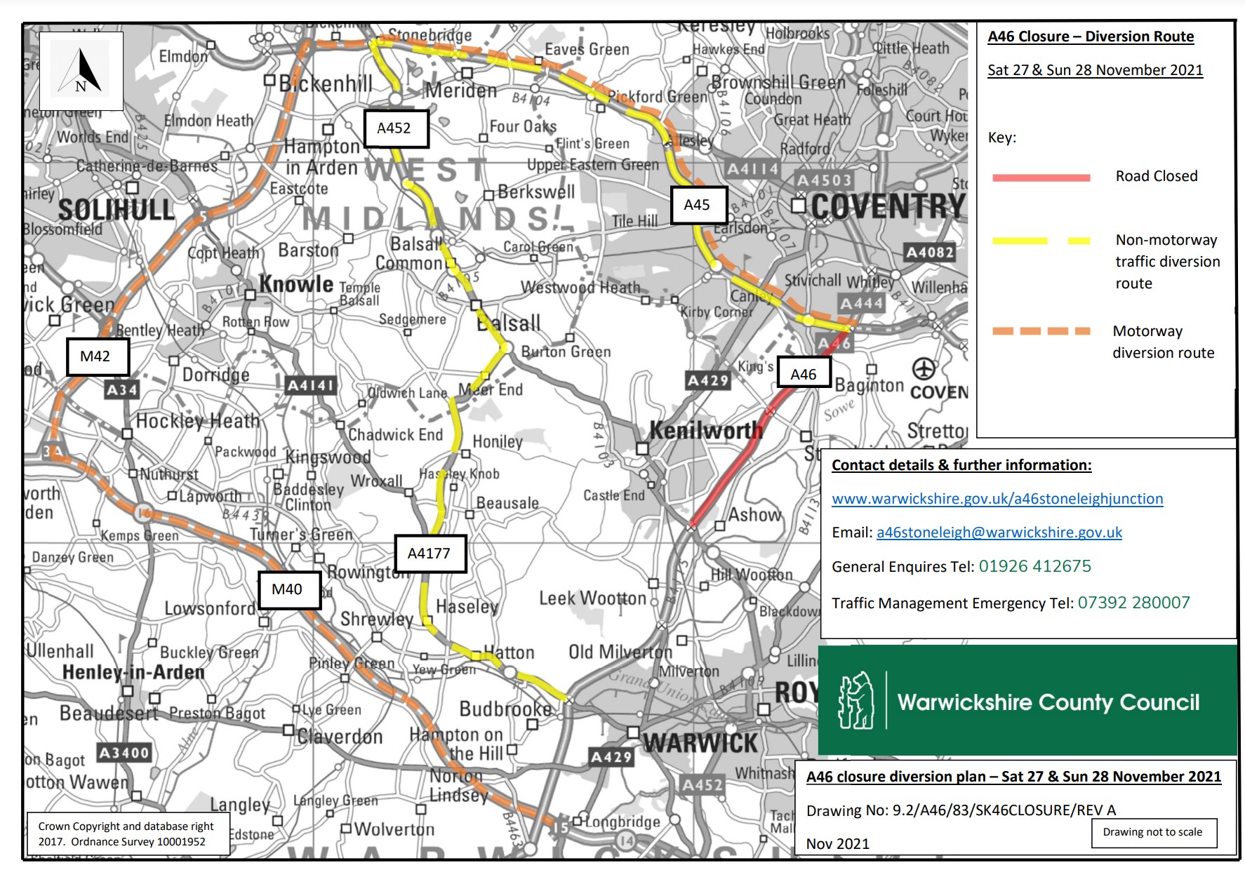 Stoneleigh Junction Diversion Route