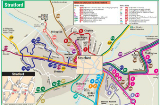Stratford bus route map