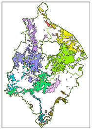 Map of areas of geological study in Warwickshire