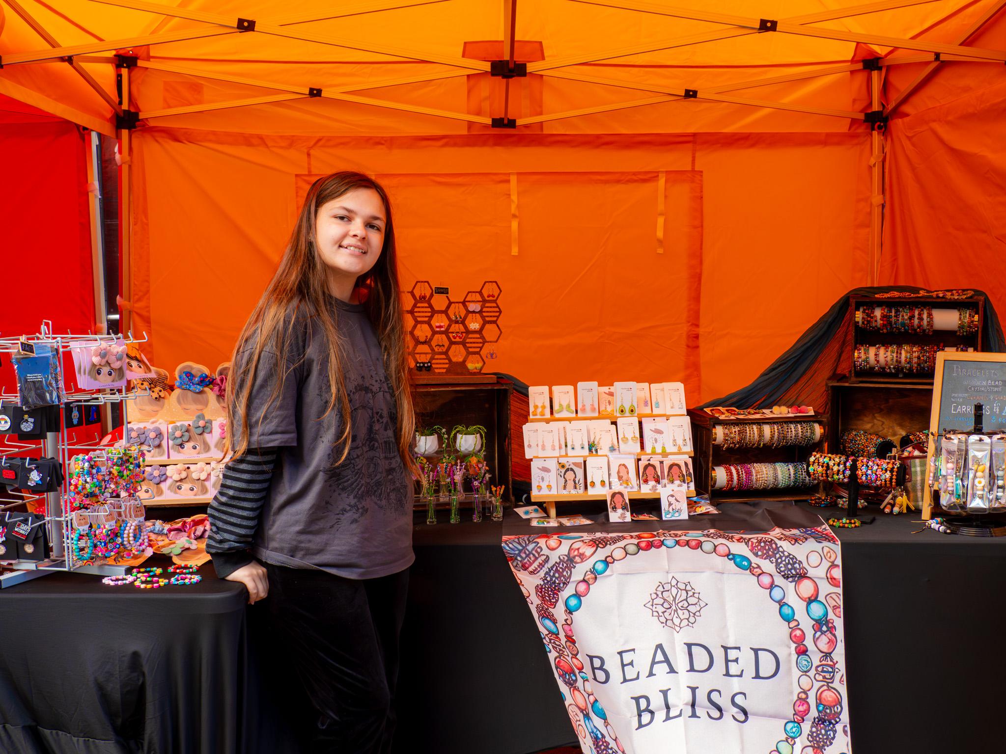 Teenage market trader