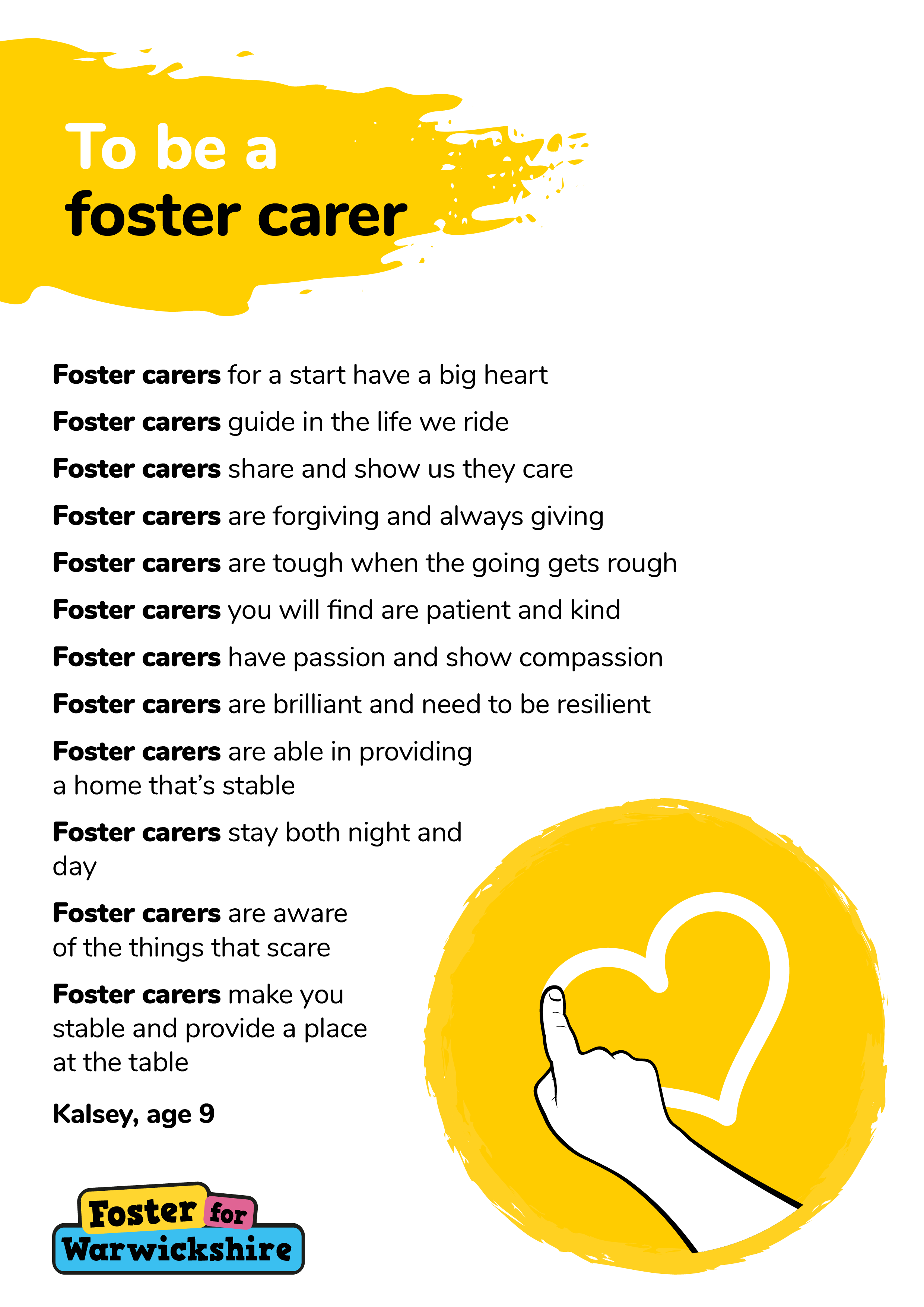 To be a foster carer poem