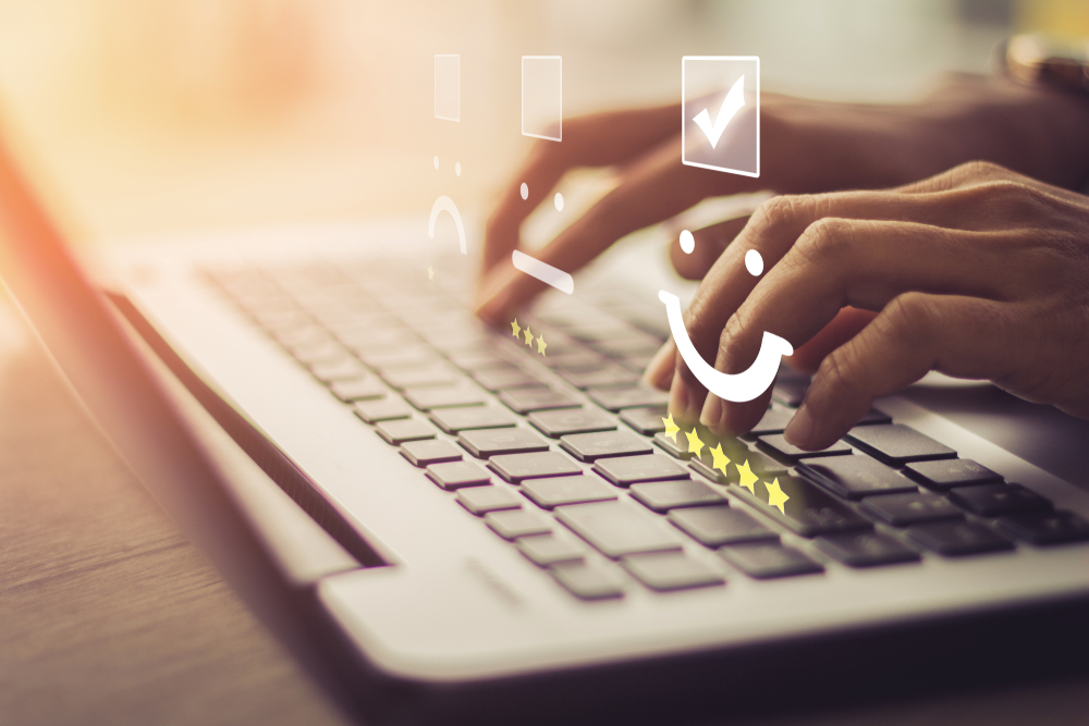 Typing on a key board