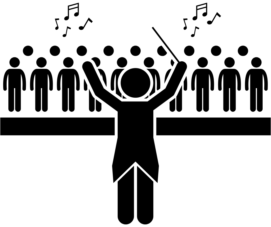 A conductor leads a choir (stick images)