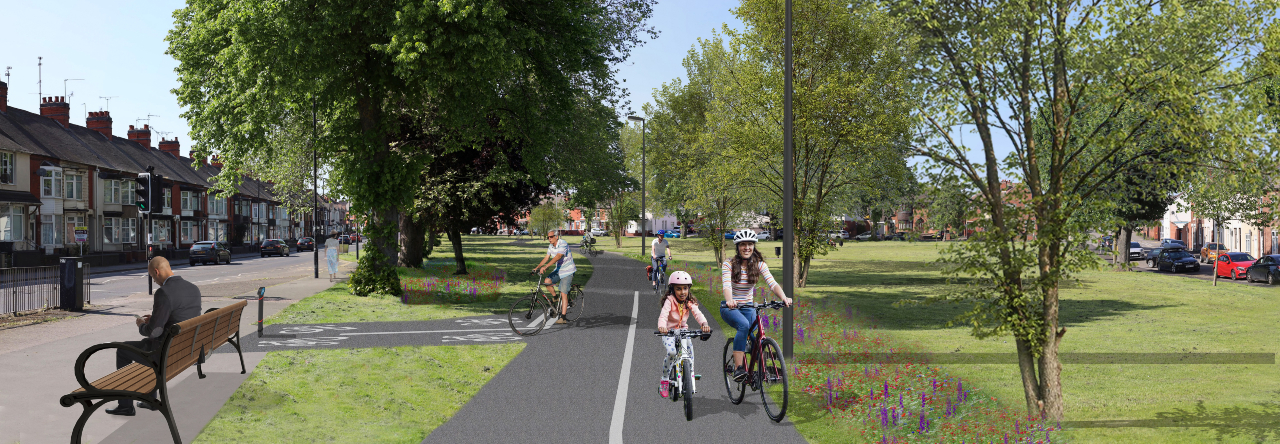 Artist impression View from dandelion roundabout