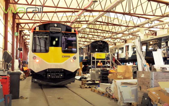 Image of Vivarail train in depot