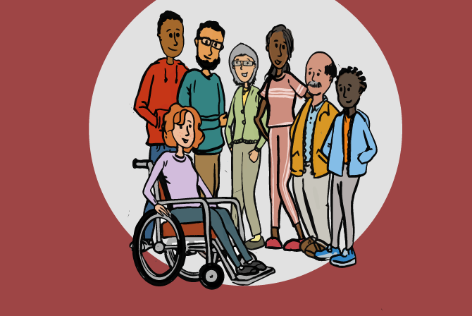 Illustration showing a wide demographic of people.