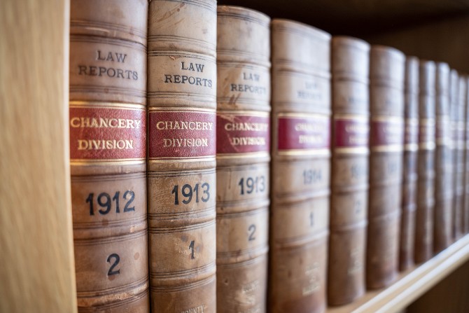 Legal books on a shelf