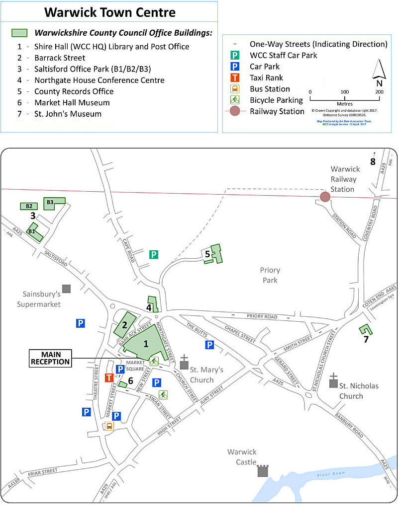 Warwick town centre map