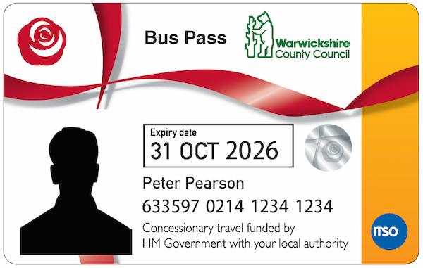 Image of the front of the Disabled Person's Bus Pass
