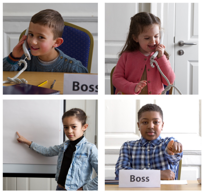 Grid picture of 4 children