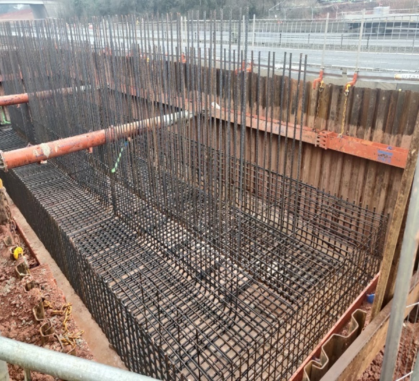 Figure 5 – Steel cage being assembled at East foundation