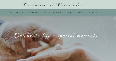 Ceremonies website screenshot