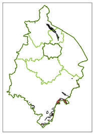 Map of crushed rock deposits