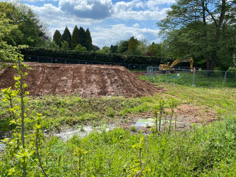 Excavation works for flood compensation area