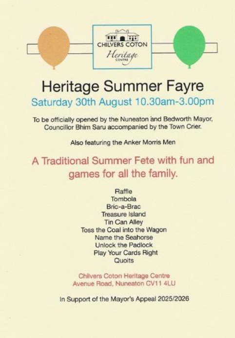 Heritage Fayre in August poster
