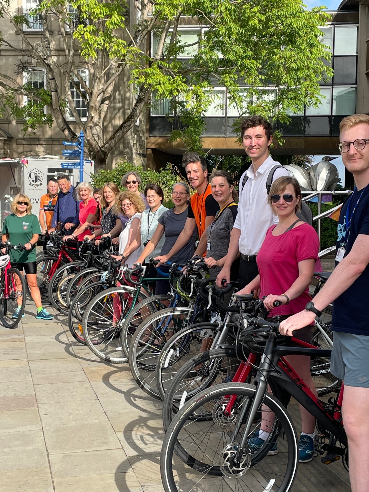 Cyclists from Warwickshire County Council taking part in cycle to work day 2022