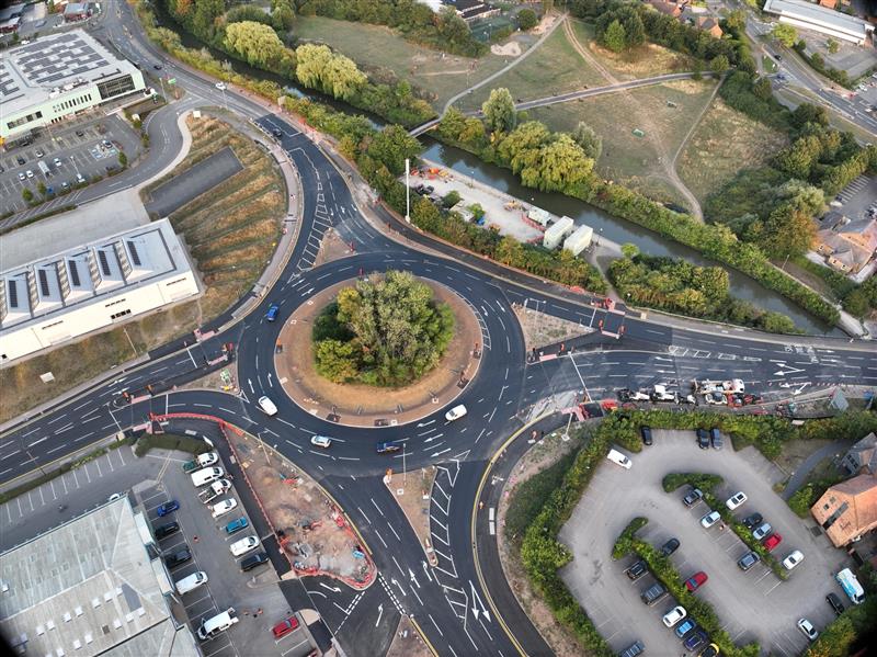 birds eye view of roundabout