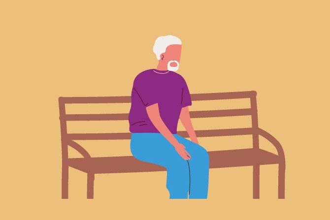 Man sitting on a bench