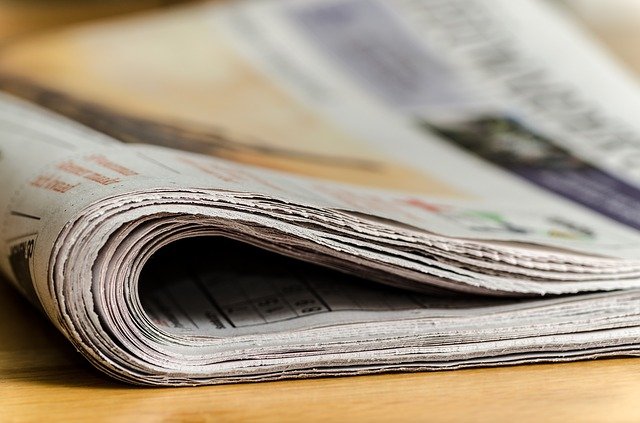 Newspaper on a table