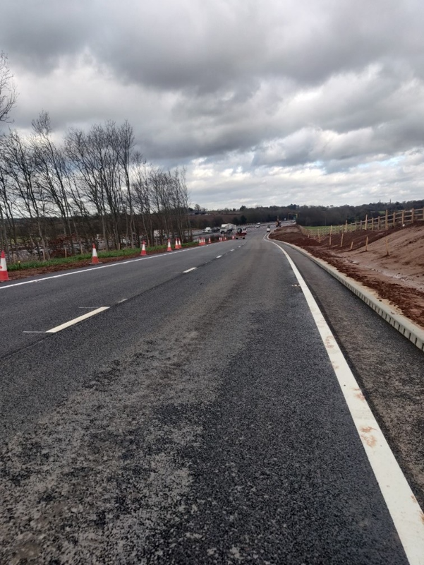 Southbound off slip following the surface course layer