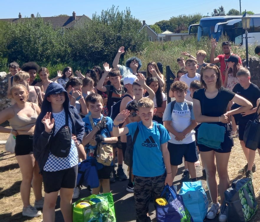 Young people on summer trip to Brean