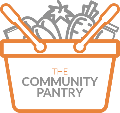 The Community Pantry logo - basket artwork filled with fruit and veg