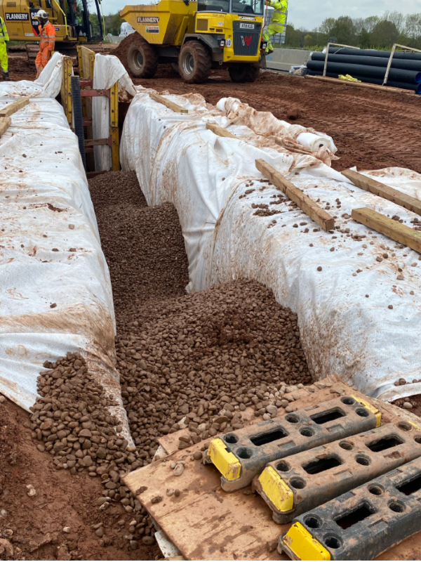 Construction of trench soakaway