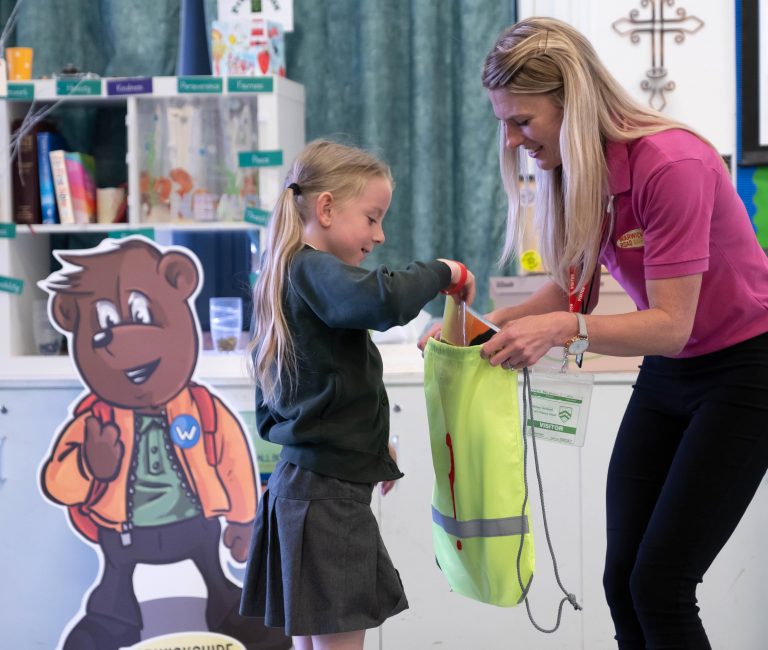 Young girl participating in learning activity